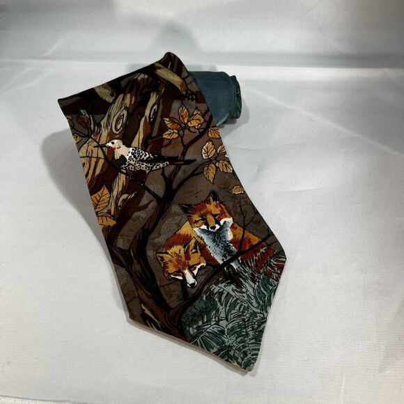 Vintage World Wildlife Fund Tie Necktie Men's Imported Silk Grizzly Bear 57"x4" - Picture 6 of 6